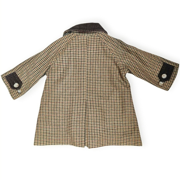 RARE Vintage Ralph Lauren Kids Wool A Line Houndstooth Corduroy Button Up Coat - Picture 11 of 15
